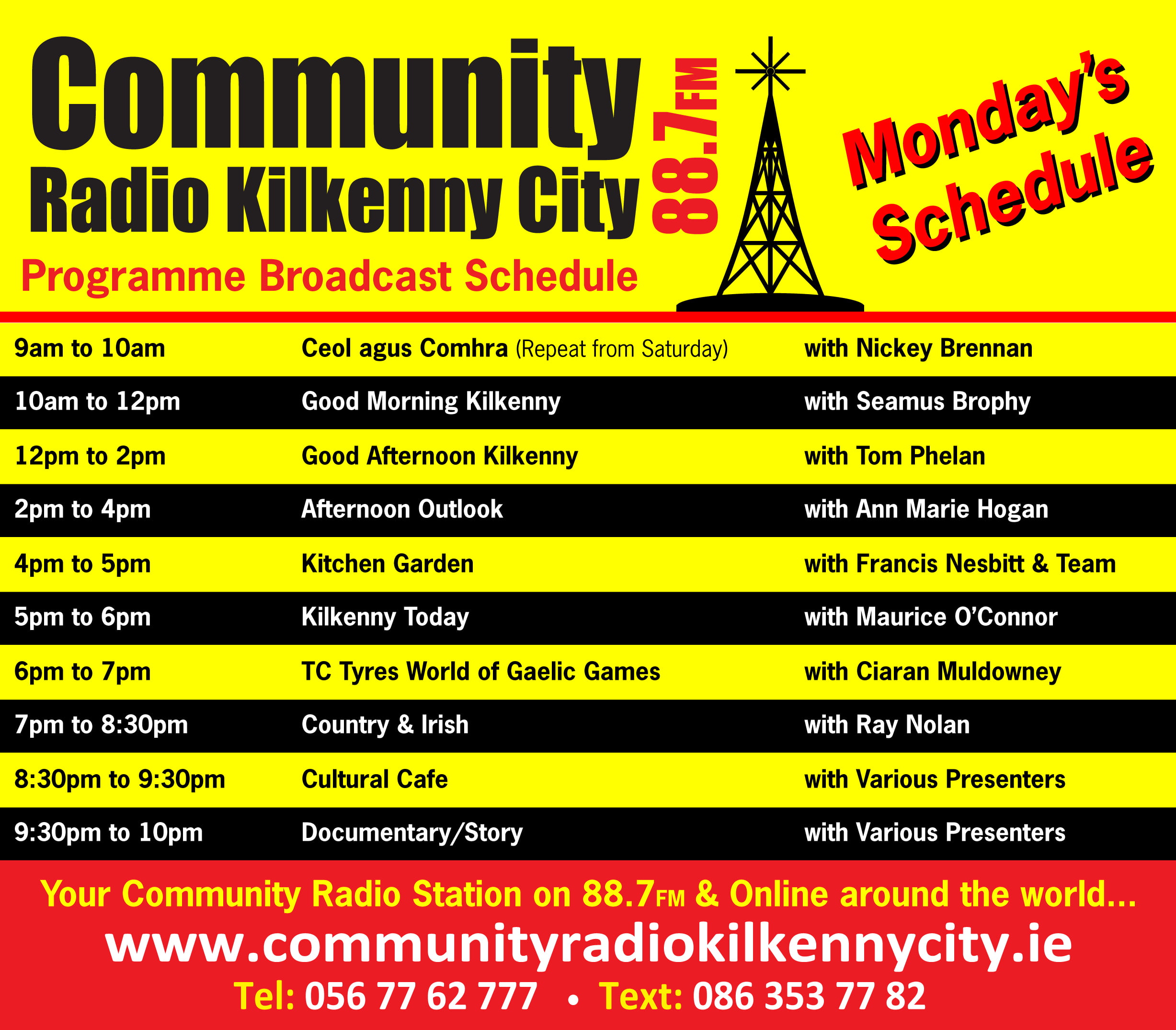 Have a look at our new Schedule kicking off from Monday May 6th