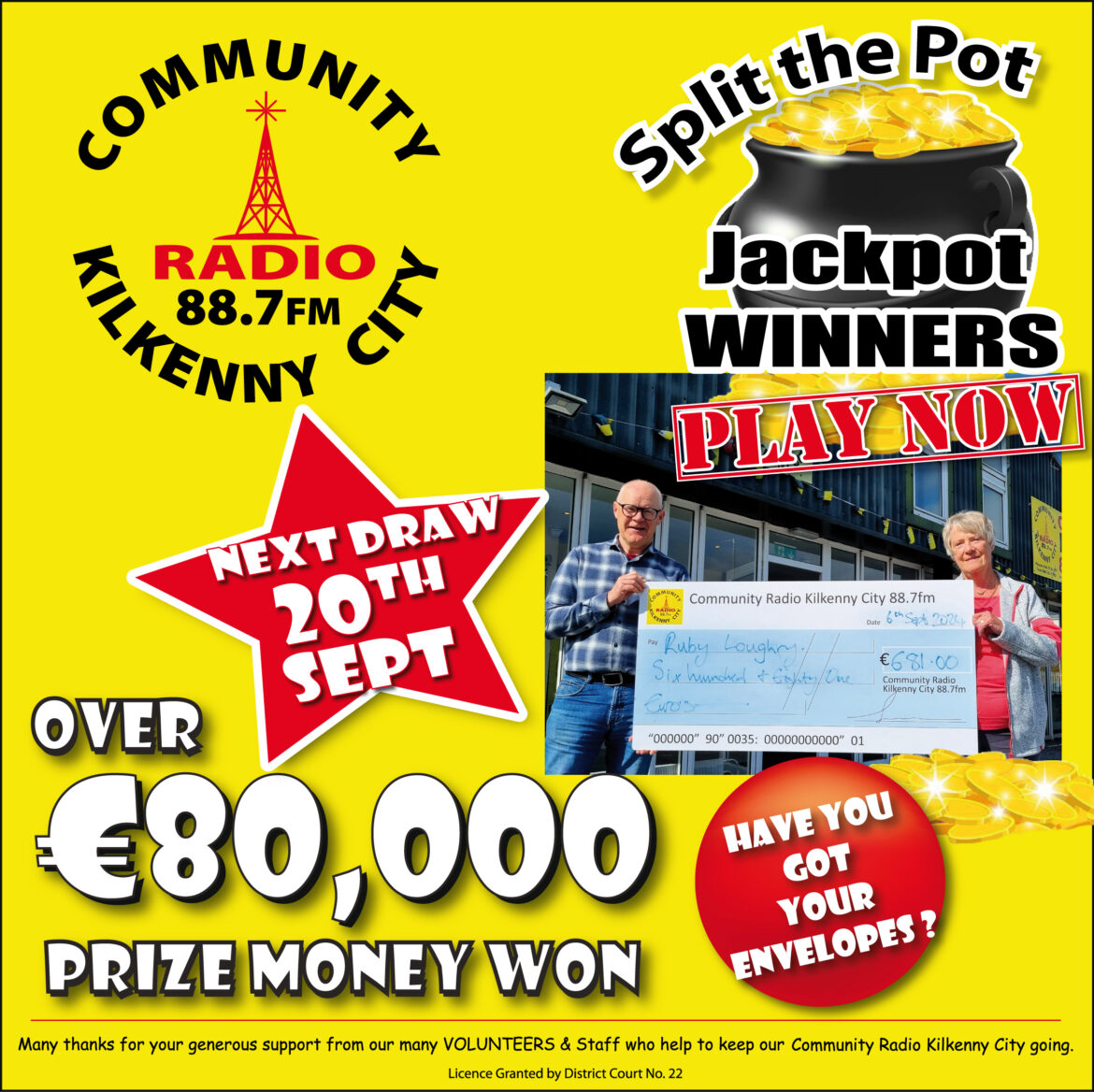 Play Split the Pot with your Community Radio Station… Next Draw 20th September 2024