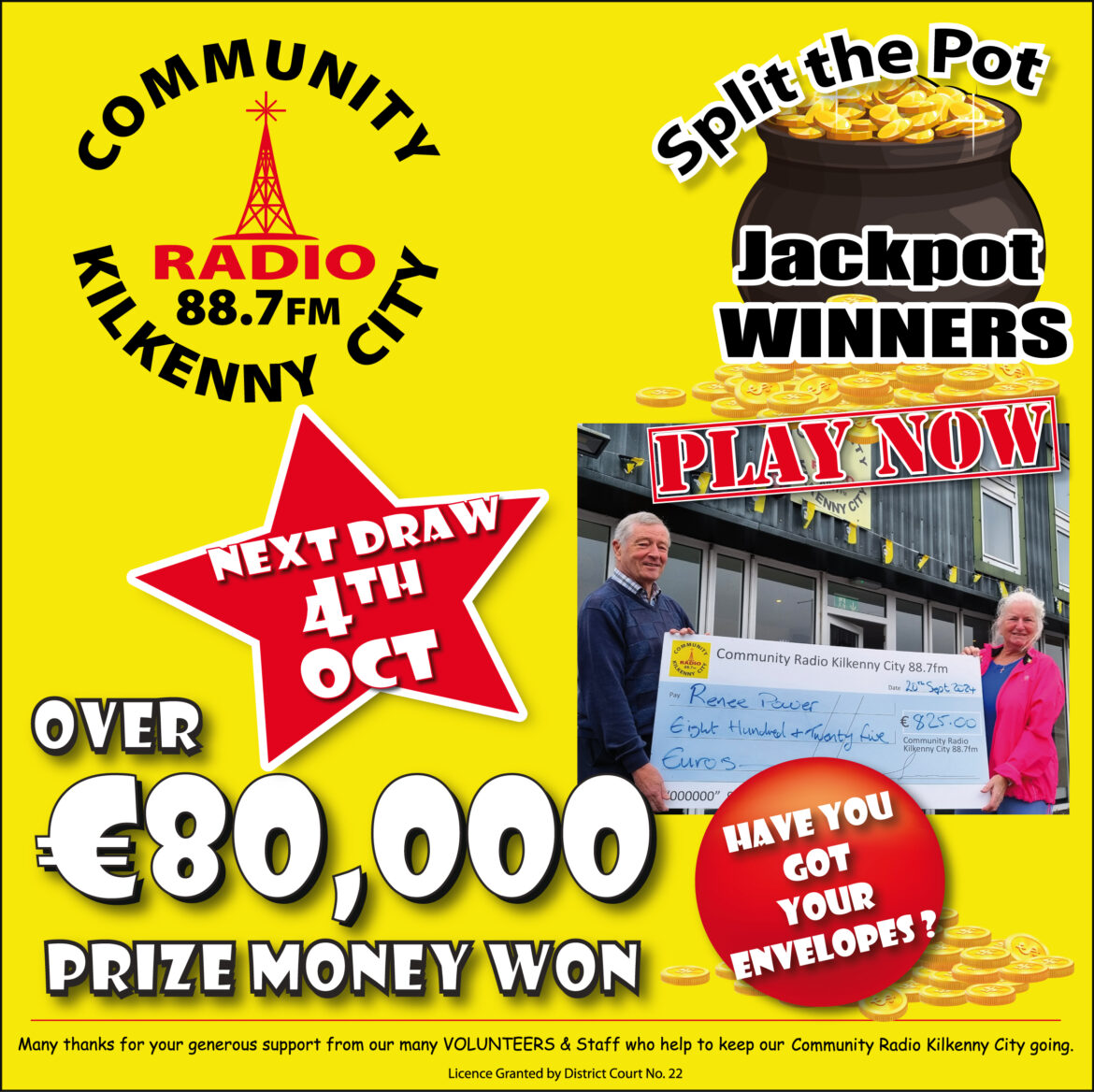 Play Split the Pot with your Community Radio Station… Next Draw 4th October 2024